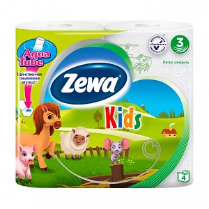 Zewa Kids Туалетная бумага детская трехслойная, 4 рулона
