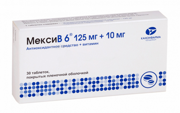 

Мекси В6 таблетки 125 мг+10 мг 30 шт. КанонФарма