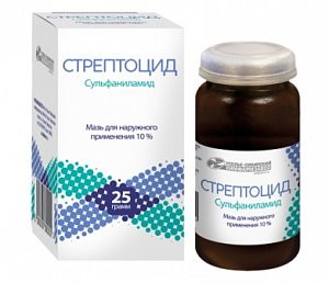 Стрептоцид мазь для наружного применения 10% туба 25 г Усолье-Сибирский ХФЗ