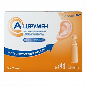 А-Церумен средство многофункциональное отоларингологическое для промывания ушного прохода флакон-капельница 2 мл 5 шт.