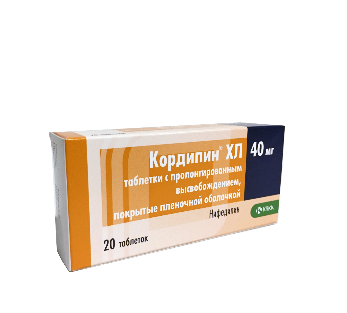 Кордипин XЛ таблетки покрытые пленочной оболочкой с модифицированным высвобождением 40 мг 20 шт.