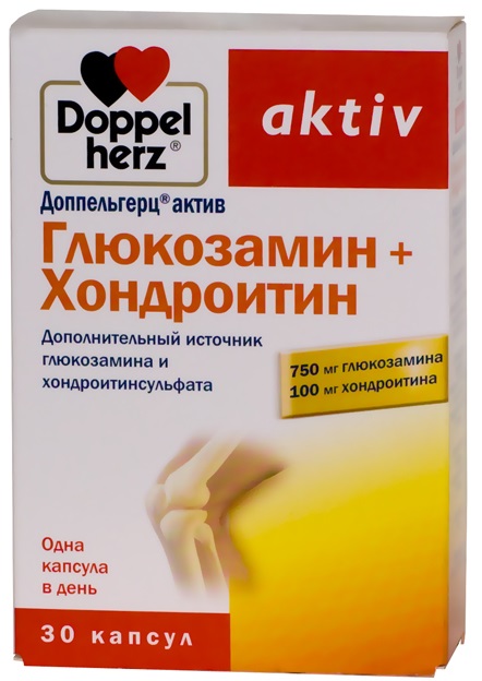 Купить Doppelherz Актив Глюкозамин+хондроитин капсулы 30 шт., Queisser Pharma [Квайссер Фарма]