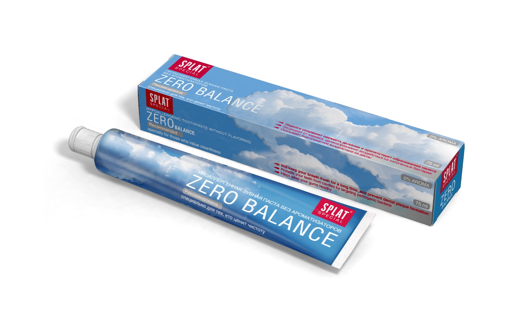 Splat Zero balance Зубная паста гипоаллергенная без ароматизаторов 75 мл
