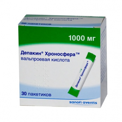 Депакин Хроносфера гранулы с пролонгированным высвобождением для приема внутрь 1000 мг пакетики 30 шт.