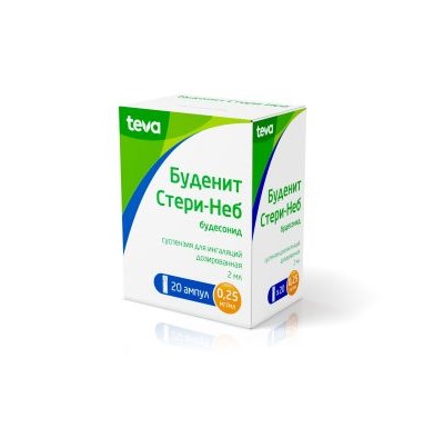 суспензия для ингаляций дозированная 0,25 мг/мл ампулы 2 мл 20 шт.