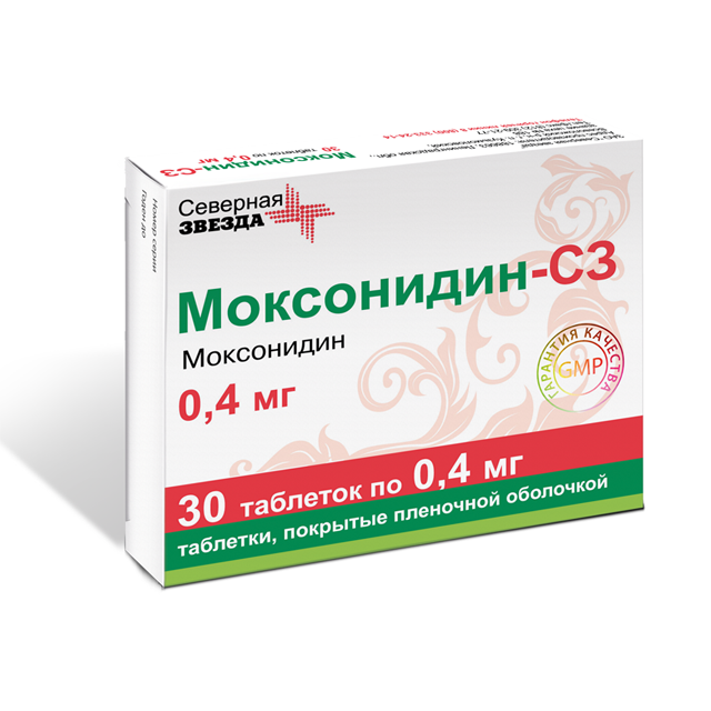 Купить Моксонидин-СЗ таблетки покрытые пленочной оболочкой 0, 4 мг 30 шт., Северная Звезда ЗАО