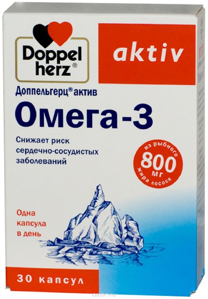 Купить Доппельгерц Актив Омега-3 капсулы 800 мг 30 шт., Queisser Pharma [Квайссер Фарма]