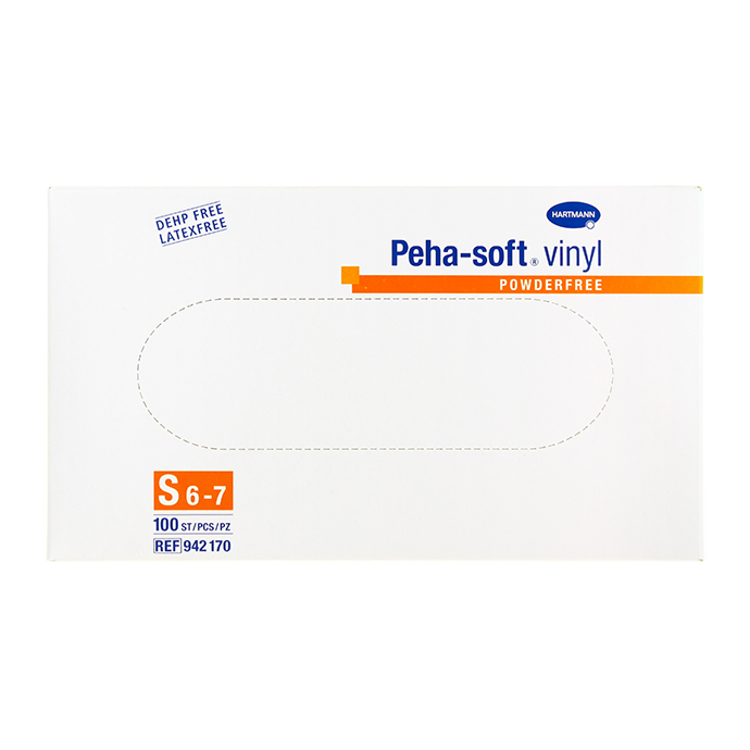 Peha-Soft Перчатки виниловые нестерильные неопудренные размер S 100 шт. (50 пар)
