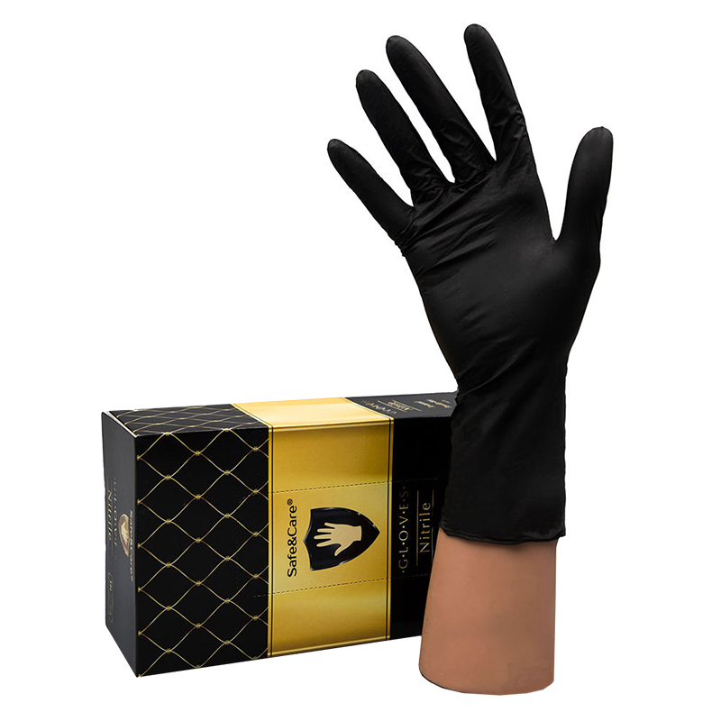 неопудренные смотровые черные р. xl 90 шт. (45 пар)