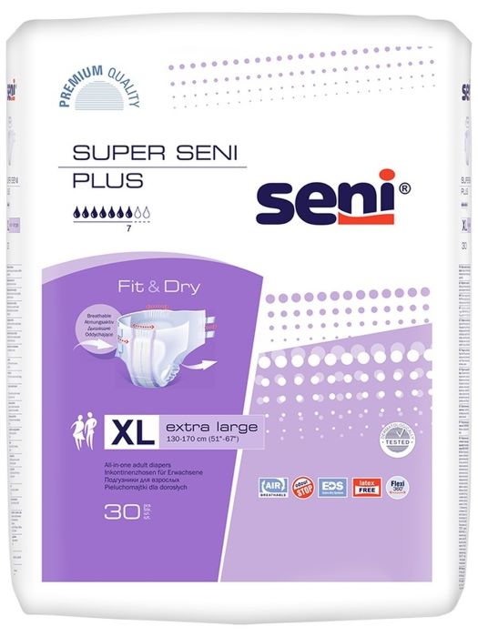 

Seni Super Air+ подгузники для взрослых 30 шт. Extra Large 130-170 см