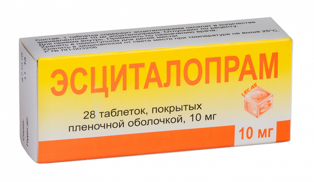 Эсциталопрам таблетки покрытые пленочной оболочкой 10 мг 28 шт.