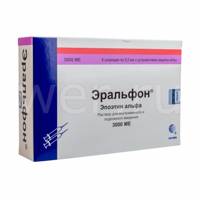 раствор для внутривенного и подкожного введения 3000 МЕ шприц 0,3 мл 6 шт.