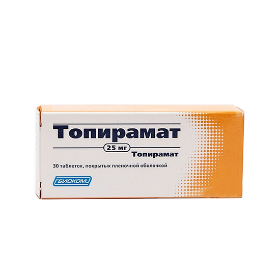 Купить Топирамат таблетки покрытые пленочной оболочкой 25 мг 30 шт., Биоком