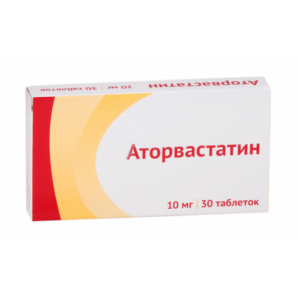 Купить Аторвастатин таблетки покрытые пленочной оболочкой 10 мг 30 шт., Озон ООО