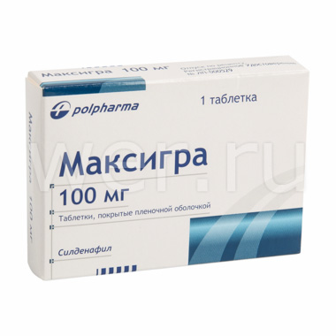 Максигра таблетки покрытые пленочной оболочкой 100 мг 1 шт. Польфарма