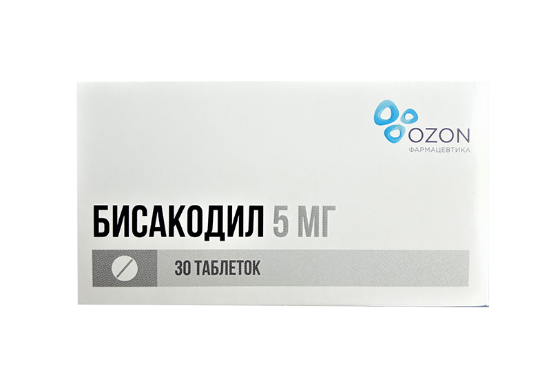 Купить Бисакодил таблетки покрытые кишечнорастворимой оболочкой 5 мг 30 шт., Озон ООО