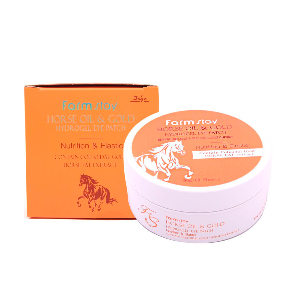 гидрогелевые для кожи вокруг глаз с золотом и лошадиным маслом horse oil & gold hydrogel eye patch 60 шт.