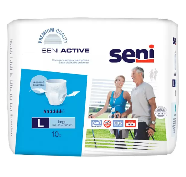 Seni Active подгузники-трусики для взрослых 10 шт. Large 100-135 см