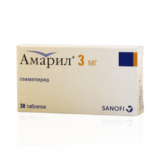 Купить Амарил таблетки 3 мг 30 шт., Sanofi Aventis [Санофи-Авентис]