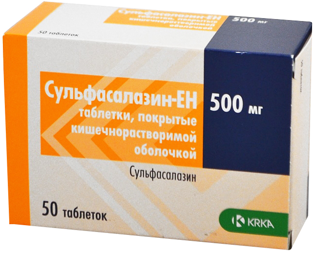 Сульфасалазин-ЕН таблетки покрытые кишечнорастворимой оболочкой 500 мг 50 шт.