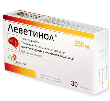 Леветинол таблетки покрытые пленочной оболочкой 250 мг 30 шт.