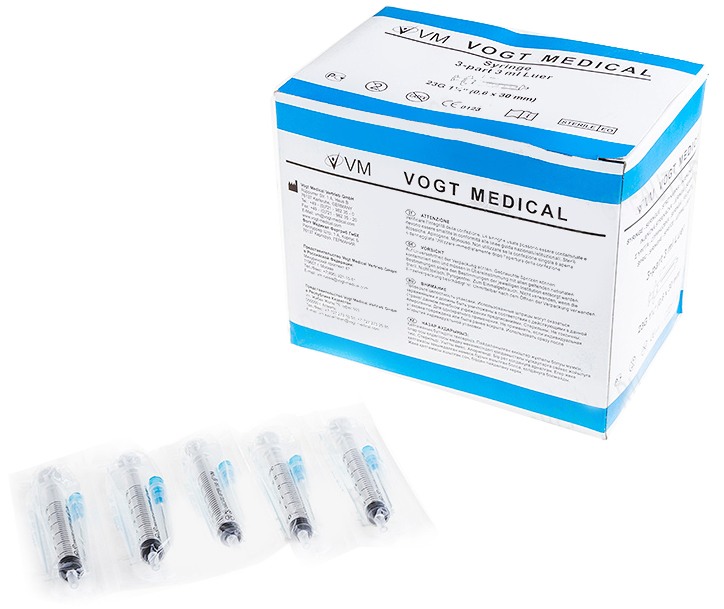 vogt medical 3-х компонентный 5 мл 1 шт. с иглой 21 g 0,8х40 мм