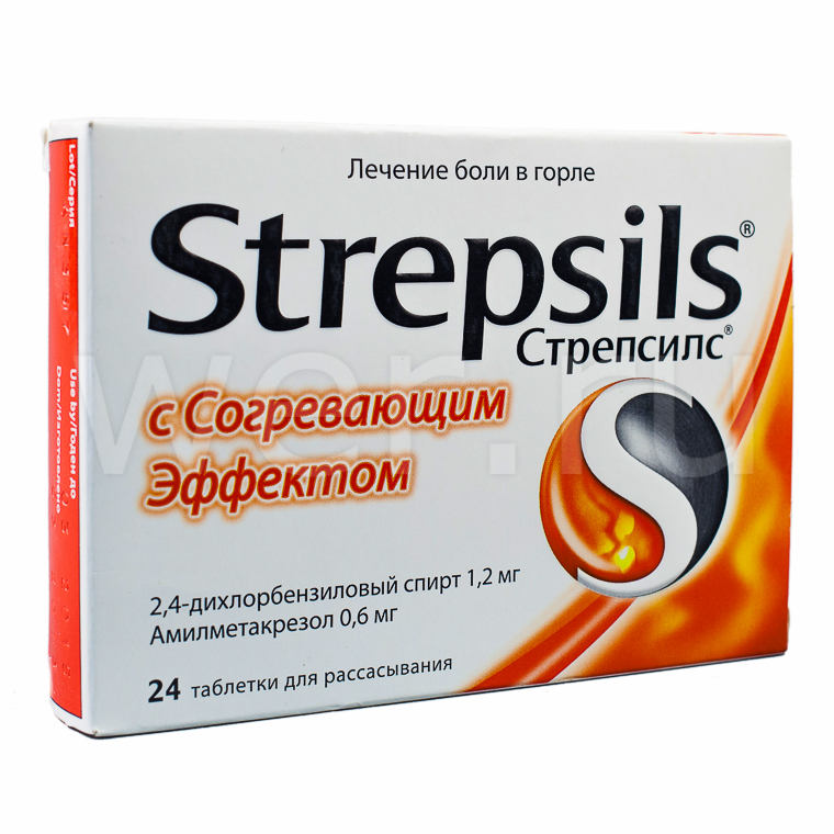 Стрепсилс с согревающим Эффектом таблетки для рассасывания 24 шт.