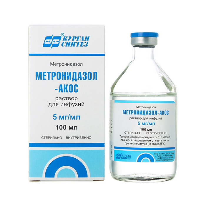 Метронидазол-АКОС раствор для инфузий 5 мг/мл флакон 100 мл