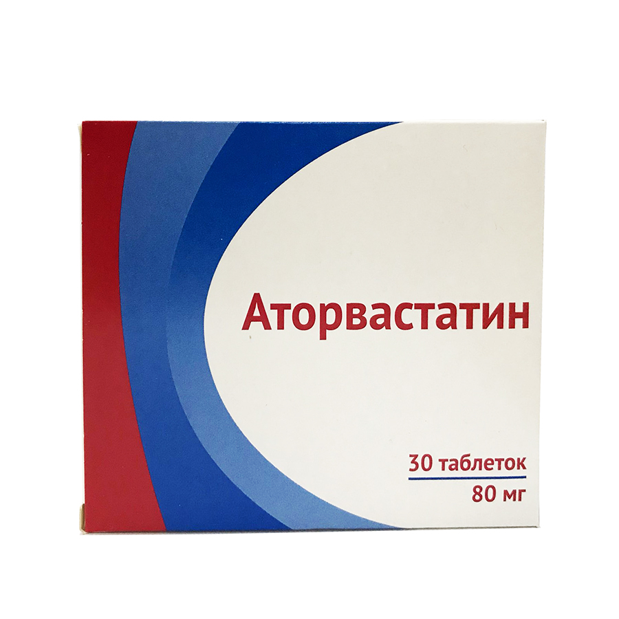 Купить Аторвастатин таблетки покрытые пленочной оболочкой 80 мг 30 шт., Озон ООО