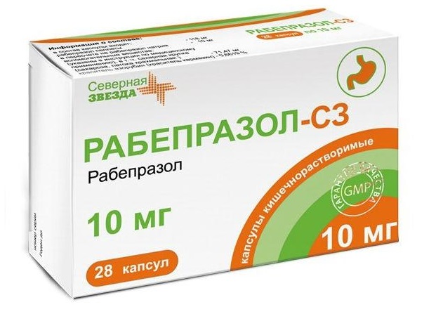 Купить Рабепразол-СЗ капсулы кишечнорастворимые 10 мг 28 шт., Северная Звезда ЗАО