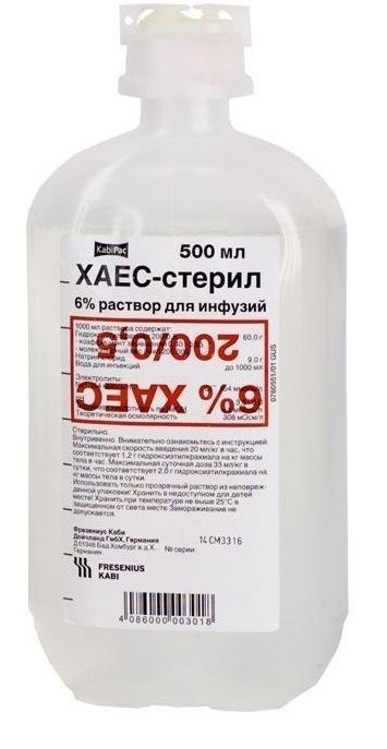 раствор для инфузий 6% 500 мл 1 шт.