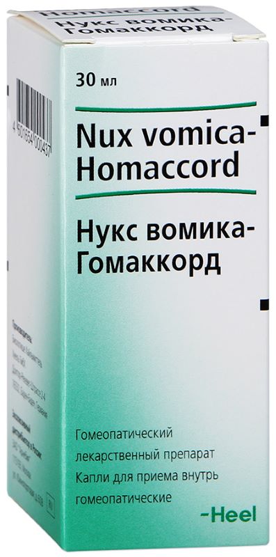 Нукс Вомика Гомаккорд капли для приема внутрь гомеопатические 30 мл