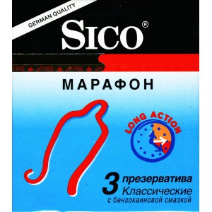 Sico Презервативы Марафон классические с бензокаиновой смазкой 3 шт.
