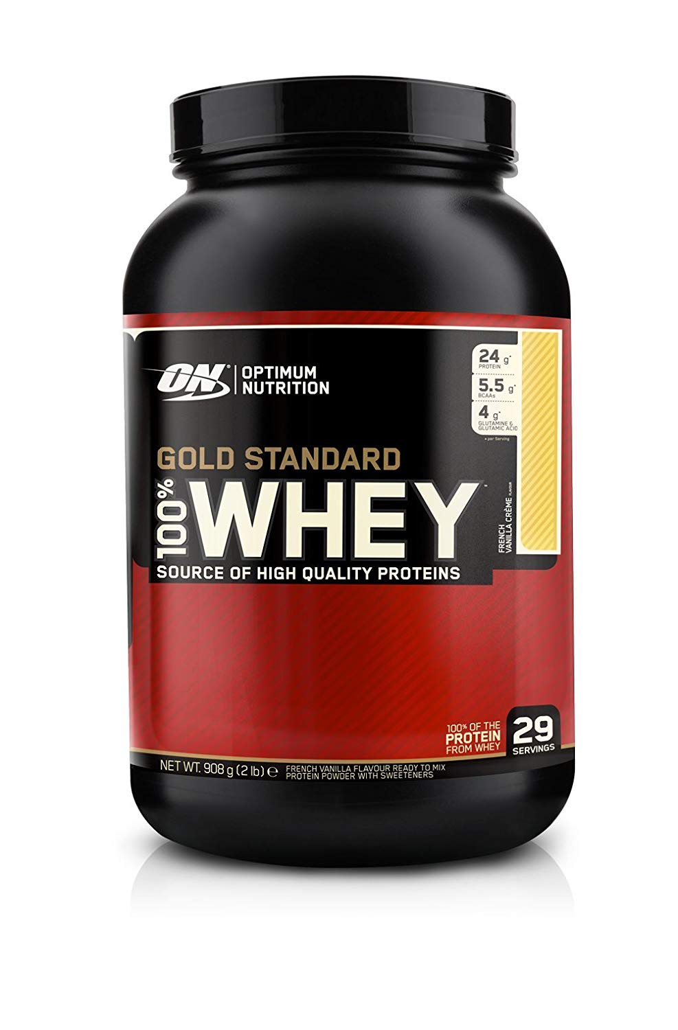 optimum nutrition 100% whey gold standart протеин в порошке банка 907/912г Френч ванила