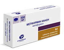Купить Метформин таблетки покрытые пленочной оболочкой 500 мг 60 шт., Канонфарма продакшн ЗАО