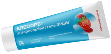 Алесорб Энтеросорбент гель Эрциг для приема внутрь клубника туба 180г