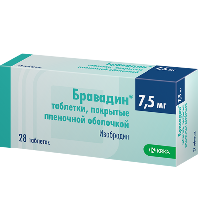Бравадин таблетки покрытые пленочной оболочкой 7,5 мг 28 шт.