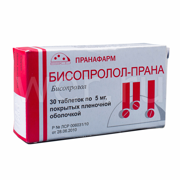 Бисопролол-Прана таблетки покрытые пленочной оболочкой 5 мг 30 шт.