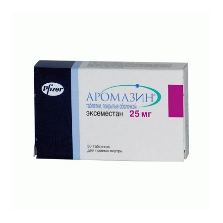 Купить Аромазин таблетки покрытые оболочкой 25 мг 30 шт., Pfizer [Пфайзер]