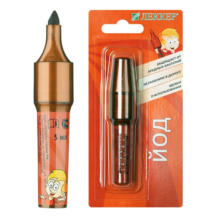 раствор спиртовой 5% 5 мл фломастер Леккер