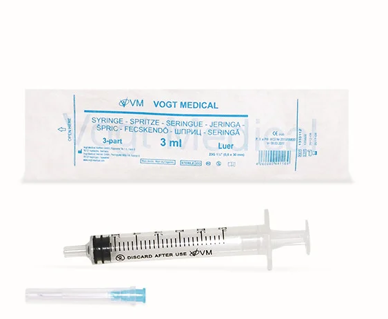 vogt medical 3-х компонентный 3мл 1 шт. игла 23g