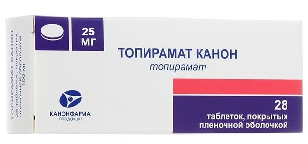 Купить Топирамат Канон таблетки покрытые пленочной оболочкой 25 мг 28 шт., Канонфарма продакшн ЗАО