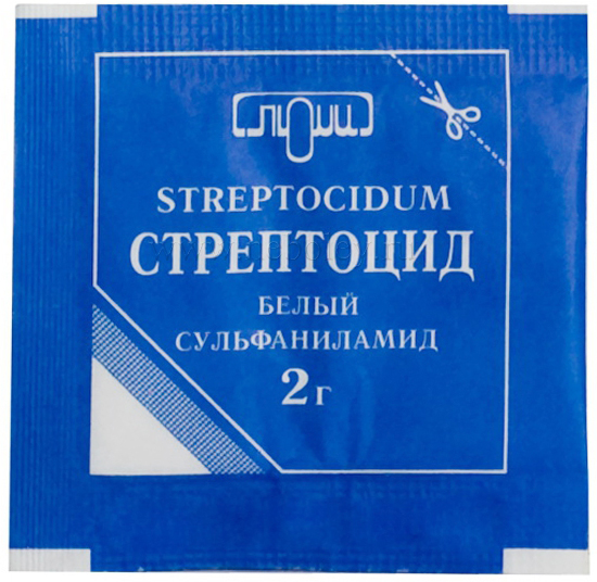 Купить Стрептоцид порошок для наружного применения 2 г, Люми ООО