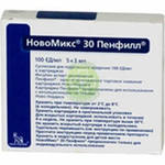 НовоМикс 30 Пенфилл суспензия для подкожного введения 100МЕ/мл картридж 3 мл 5 шт.