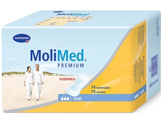 Купить MoliMed Premium midi Прокладки урологические женские 14 шт., Hartmann [Хартманн]