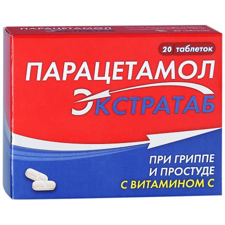 Купить Парацетамол Экстратаб таблетки 500 мг+150 мг 20 шт., Оболенское ФП