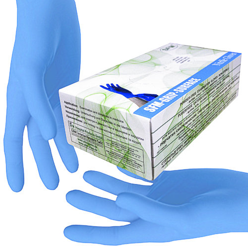 нестерильные неопудренные смотровые р.s 200 шт. (100 пара) голубые