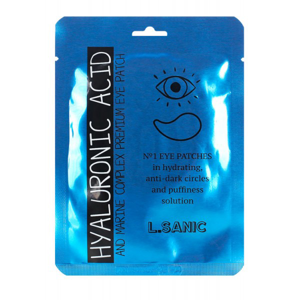 l`sanic Патчи гидрогелевые для кожи вокруг глаз Гиалуроновая кислота и экстракт водорослей 2 шт.