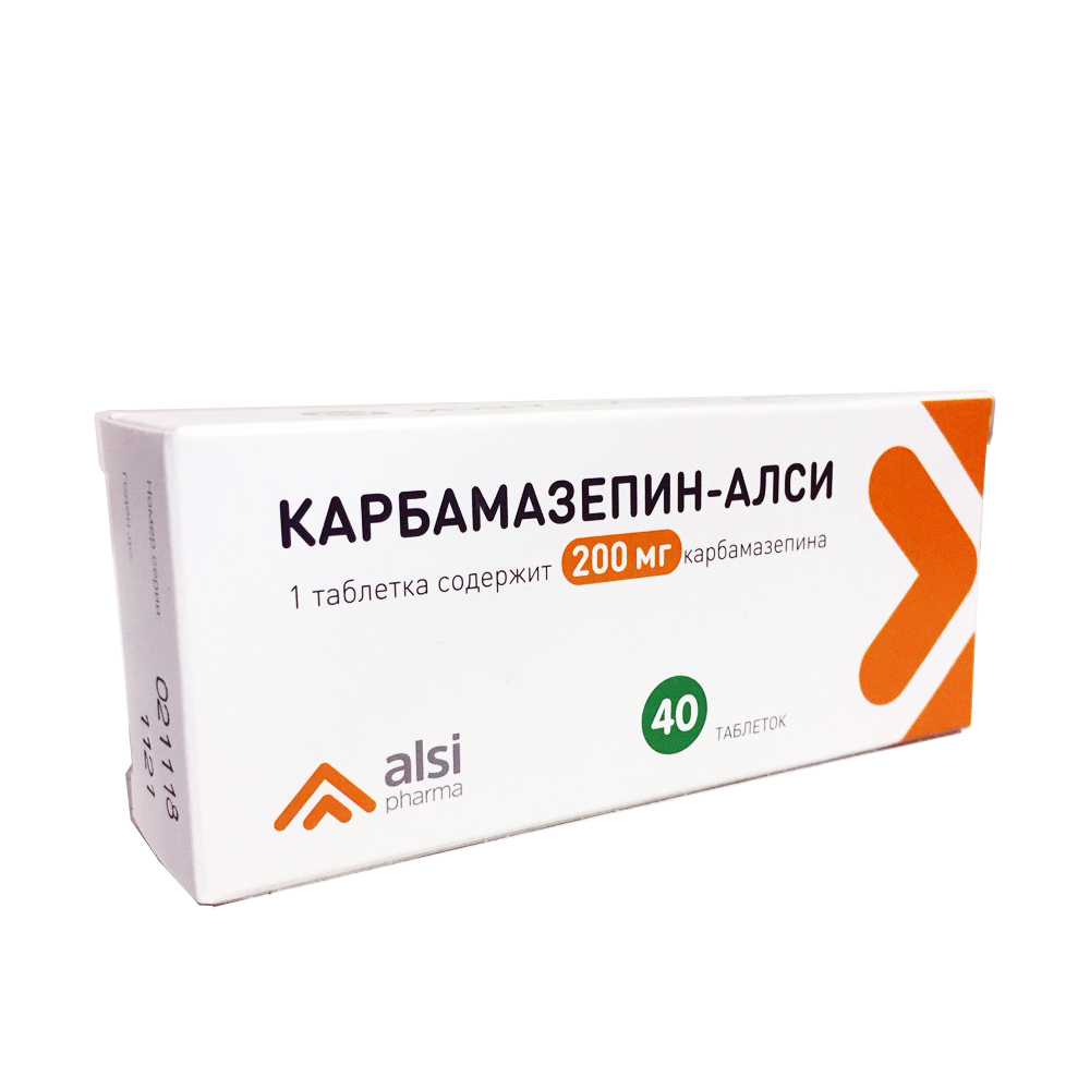 Купить Карбамазепин таблетки 200 мг 40 шт., АЛСИ Фарма