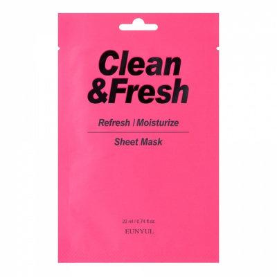 для лица для освежающего и увлажняющего эффекта 22 мл clean&fresh refresh/moistuize sheet mask